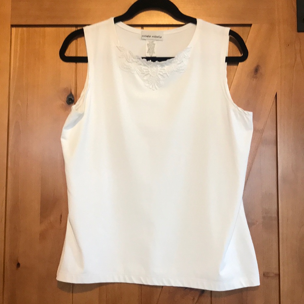 Michele Michelle lace embellished tank